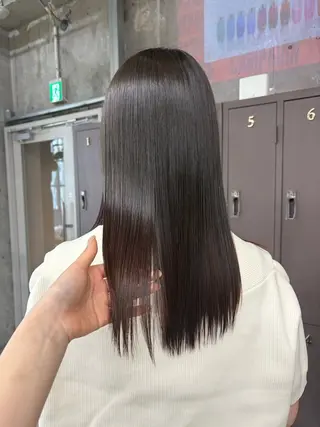 セミロング 松井ゆら/ 酸性ストレート/暖色のヘアスタイル