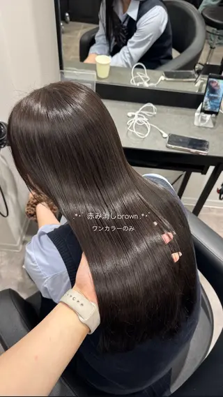 セミロング カラー ヘアアレンジ Over hair_ misakiのヘアスタイル