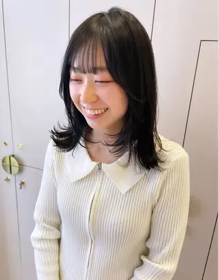 セミロング カラー 暖色/オリーブカラー /中村未来🍒🫒のヘアスタイル