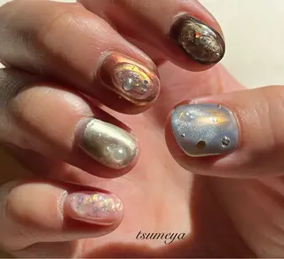 ネイル tsumeya ゆるかわ手描きネイルのネイルデザイン