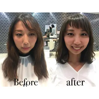 ミディアム カラー 中村 美穂のヘアスタイル