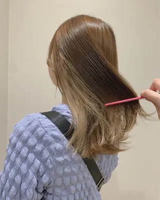 セミロング カラー ヘアアレンジ 山口 樹里のヘアスタイル