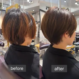 ショート カラー Saki💛心斎橋 レイヤー/艶髪のヘアスタイル