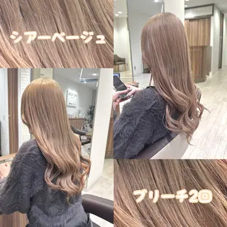ロング カラー 雅/ダブルカラー/ 白髪ぼかしハイライトのヘアスタイル