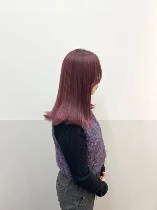ミディアム カラー ヘアアレンジ 似合わせレイヤー/ 美髪縮毛矯正/ミナエのヘアスタイル