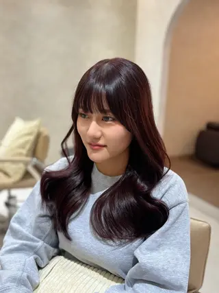 ロング カラー りほ/顔周りカット/ レイヤーカットのヘアスタイル