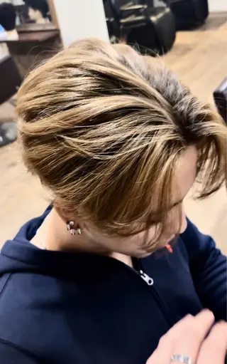 ミディアム カラー メンズ 梅垣 紗英のヘアスタイル