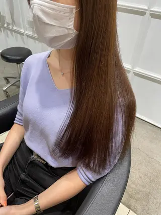 ロング ヘアアレンジ 髪質改善カラー&TR 縮毛矯正/弱酸性矯正のヘアスタイル