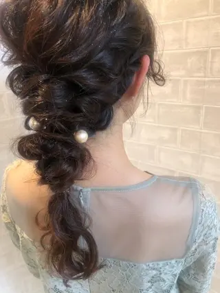 ロング カラー ヘアアレンジ 久保田 茜のヘアスタイル