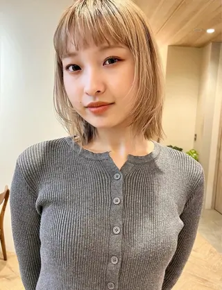 カラー ボブ／カラー／ ナガヌマサクラ🍒のヘアスタイル