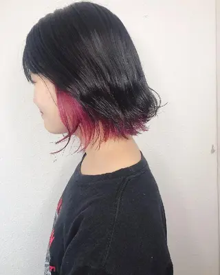 ミディアム カラー ヘアアレンジ 竹内啓太 ボブのヘアスタイル