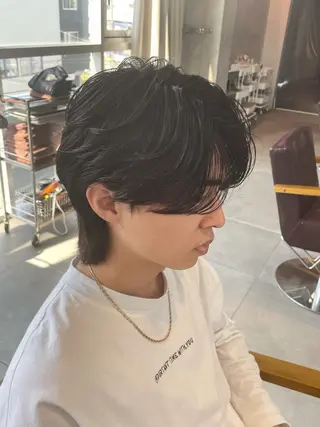 ミディアム パーマ メンズ 辻堂メンズ特化 YU-YAのヘアスタイル