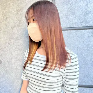 ミディアム カラー 癖毛救済✂️ボブ /髪質改善ストレートのヘアスタイル