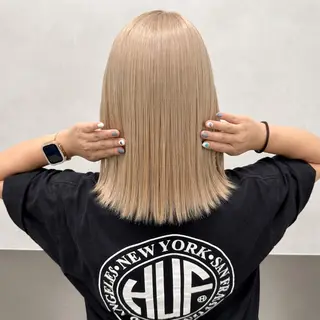 ミディアム カラー ✨ブリーチ支持No1 複雑履歴修正/舘岡のヘアスタイル