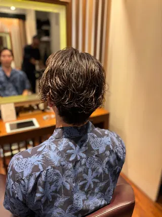 ショート カラー パーマ メンズ 👑メンズパーマ/髪 質改善/鎌倉🐮のヘアスタイル