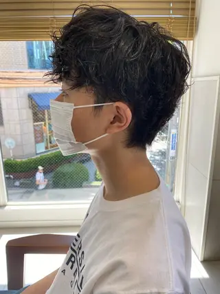 ショート カラー パーマ ヘアアレンジ メンズ メンズパーマの巨匠 鈴木純のヘアスタイル