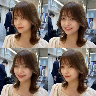 ミディアム レイヤーと顔まわり 大好き❣️関口拓馬のヘアスタイル
