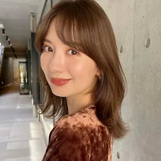 ミディアム カラー 🌱小顔ヘア/ボブ ミディアム/双葉🌱のヘアスタイル