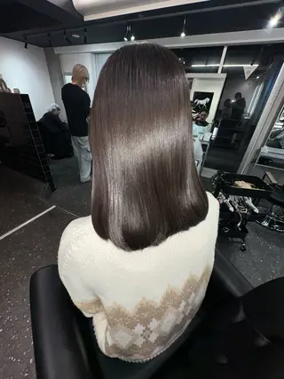 セミロング パーマ 髪質改善⭐️縮毛矯正 中野⭐️Rinaのヘアスタイル