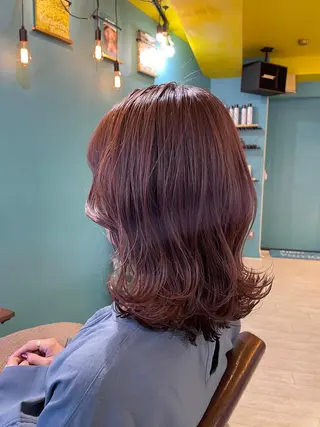 セミロング カラー 末石 智のヘアスタイル