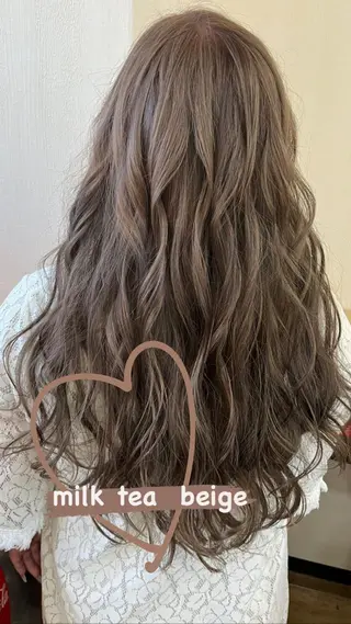 ロング カラー ヘアアレンジ きむえり/髪質改善 /うねり広がり改善のヘアスタイル