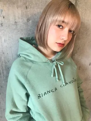 ミディアム 透明感カラー🌿ボブ ✨飛田　ケイのヘアスタイル