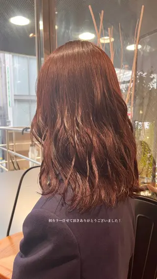 セミロング カラー 韓国レイヤー🇰🇷 🤍🎀honokaのヘアスタイル