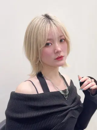 ミディアム ウルフ/レイヤー/ ボブ/大石晴也🦋のヘアスタイル