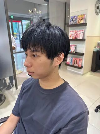 メンズ レイヤー 艶々カラーのヘアスタイル