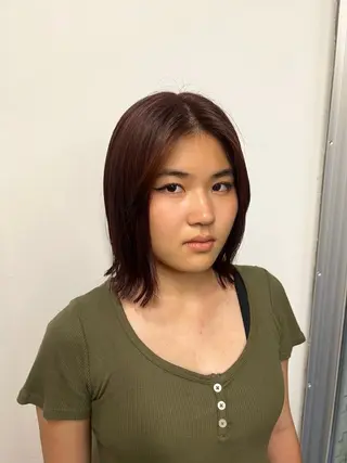 ミディアム カラー 土田かほ/本日🈳 透明感カラー🍃のヘアスタイル