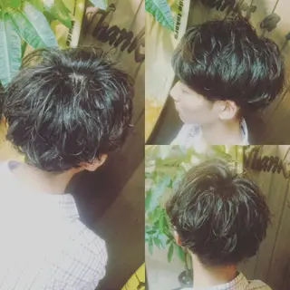 メンズ パーマ 岡林 選のヘアスタイル