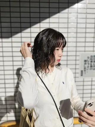 ミディアム パーマ OMA　 カタギシのヘアスタイル