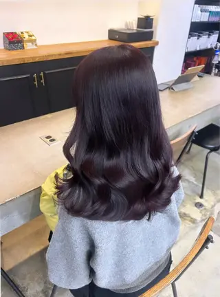 ロング カラー 🌷ラベンダーピンク 顔まわり🌷ねいろのヘアスタイル