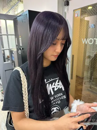 ロング カラー ハイトーン&髪質改善 ＆韓国エクステ🤎のヘアスタイル