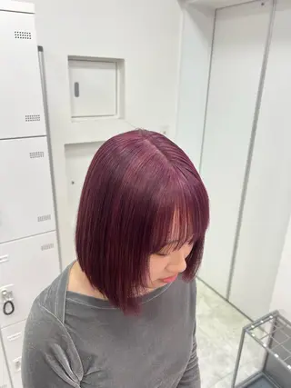 ショート カラー 💖似合わせカラー レイヤー💖縮毛矯正のヘアスタイル