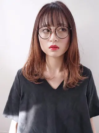 セミロング カラー 花井 啓好のヘアスタイル
