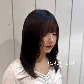 ミディアム ★韓国トレンドカット ★むなかたももかのヘアスタイル