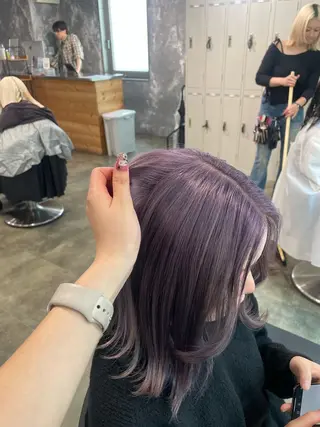 ミディアム カラー ハイトーン 横浜💞ミオのヘアスタイル