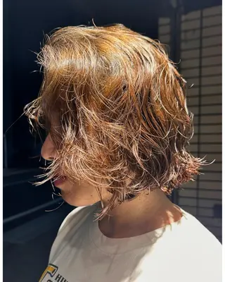 ショート カラー パーマ デザインパーマ/ カット/nanaのヘアスタイル