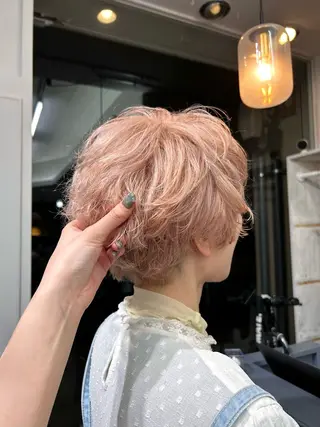 ショート カラー IO【イオ】ブリーチ/ダブルカラー/髪質改善/ケアブリーチ/ハイトーン/長野市/長野駅所属・木藤 優杏のヘアスタイル