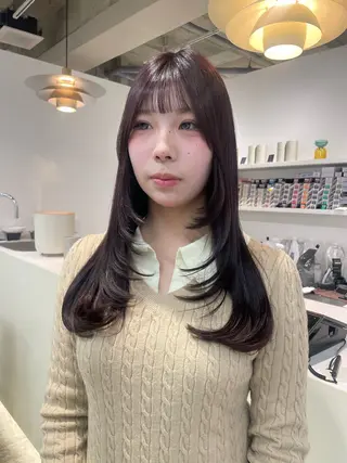 ロング カラー 𝘚𝘶𝘻𝘶 𓂃𓈒𓏸のヘアスタイル