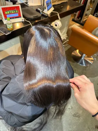 セミロング パーマ 髪質改善&縮毛矯正 カット/soyaのヘアスタイル