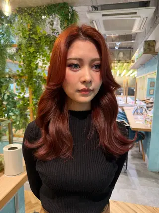 セミロング カラー ❤️ブリーチ/暖色/ カラー/大宮のヘアスタイル