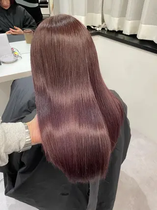 ロング 髪質改善、縮毛矯正 酸性縮毛矯正のヘアスタイル