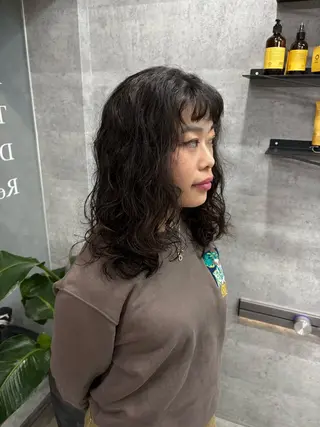 ミディアム パーマ Riho 🥣🤍のヘアスタイル