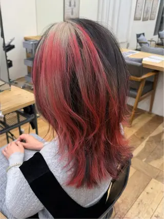 ミディアム カラー 抜きっぱなしブロンド /ハイトーン/カナタのヘアスタイル