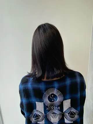 ミディアム カラー ヘアアレンジ 【艶髪×韓国風】 毛流れ職人 RYOのヘアスタイル