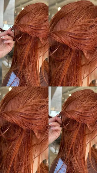 ロング カラー 溝曽路 優衣のヘアスタイル