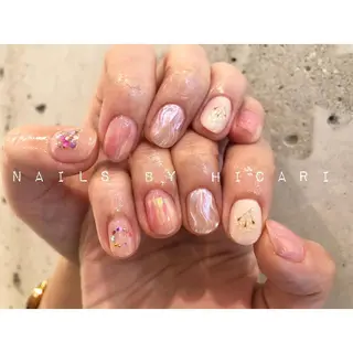 ショート カラー ヘアアレンジ マツエク・マツパ illum hicariのネイルデザイン