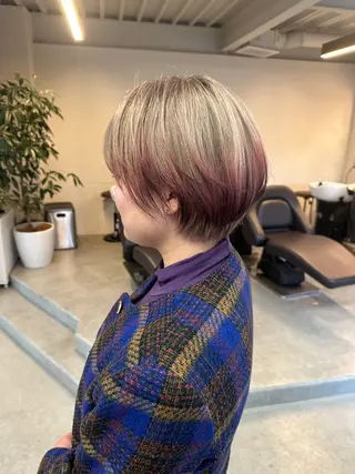 ショート カラー ハイトーン×似合わせ 🌱中川慎之介のヘアスタイル
